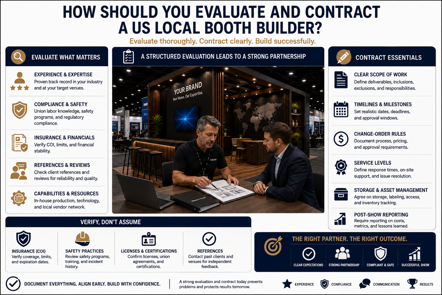 US local booth builder evaluation checklist